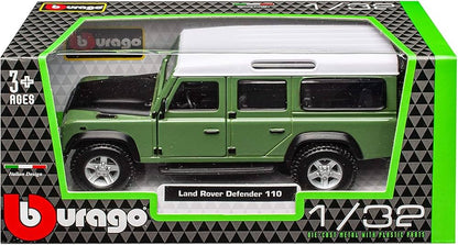 Bburago Land Rover Defender 110 Green 1:32 Diecast Model Car