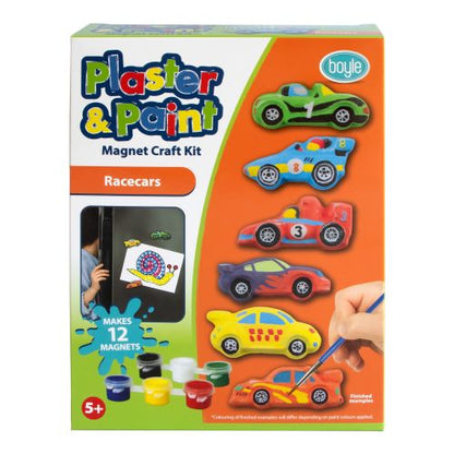 Plaster and Paint Magnet Craft Kit - Racing Cars