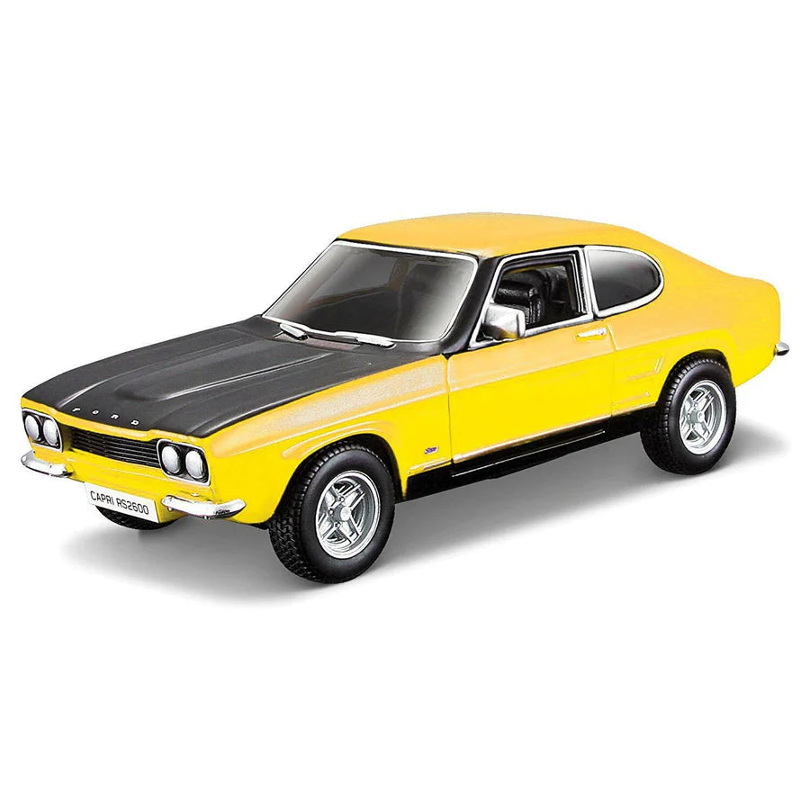 Bburago 1970 Ford Capri RS2600 Yellow 1:32 Diecast Model Car