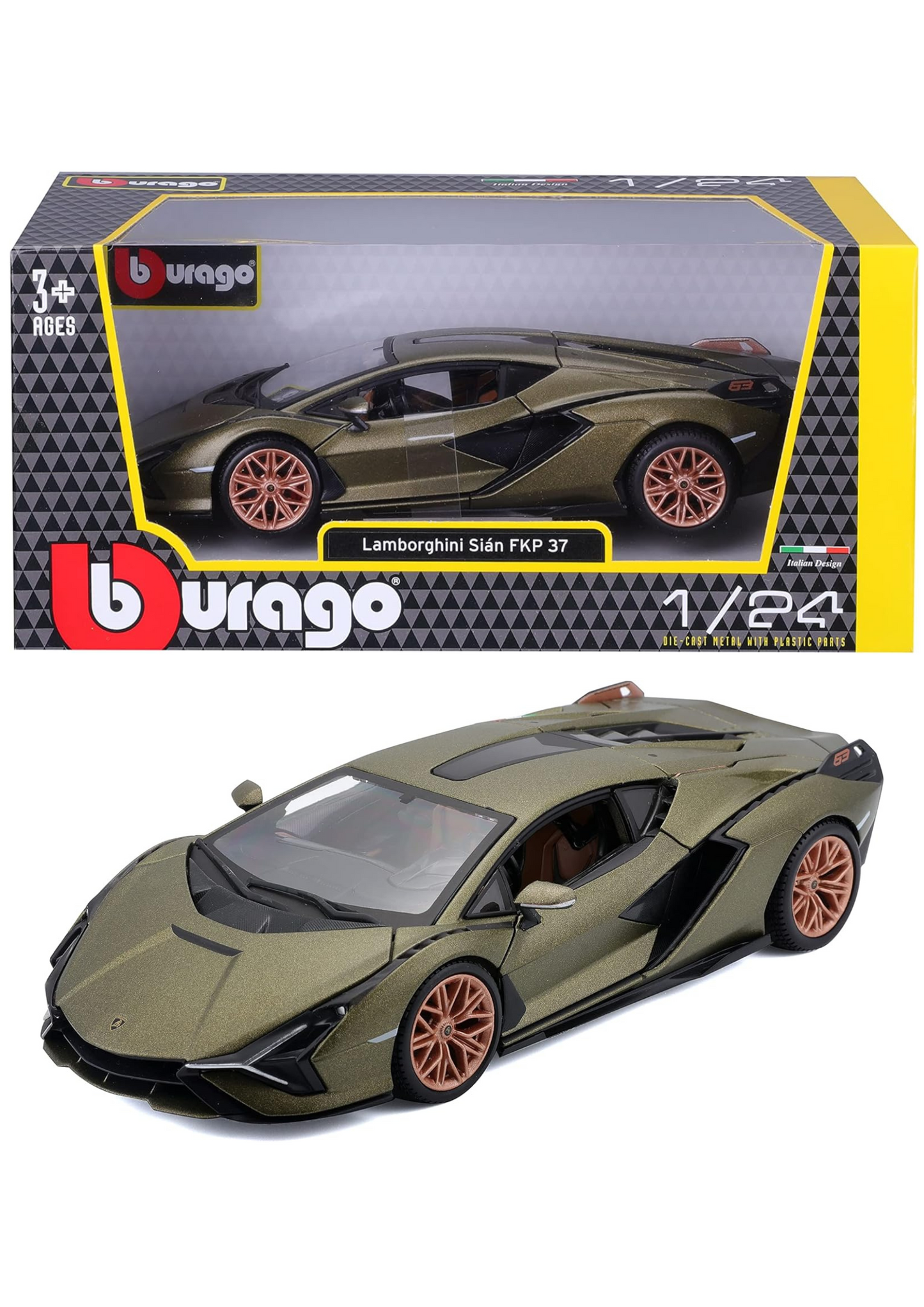 Bburago 1:24 2019 Lamborghini Sian FKP-37 Diecast Model Car