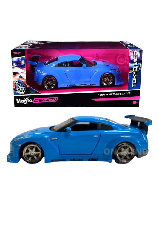 Tokyo Modern NISSAN GT-R BLUE 1:24 Diecast Model Car By Maisto