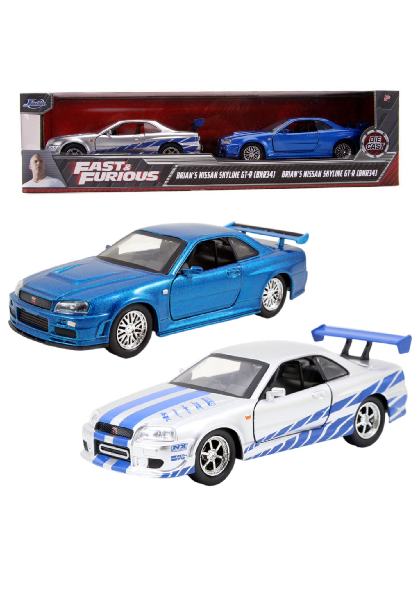 Fast & Furious - Brian's Nissan Skyline GT-R Twin Pack 1:32 Scale