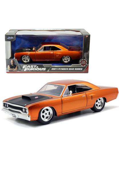 Fast & Furious Dom's 1970 Plymouth Road Runner 1:24 Diecast Model Car Jada