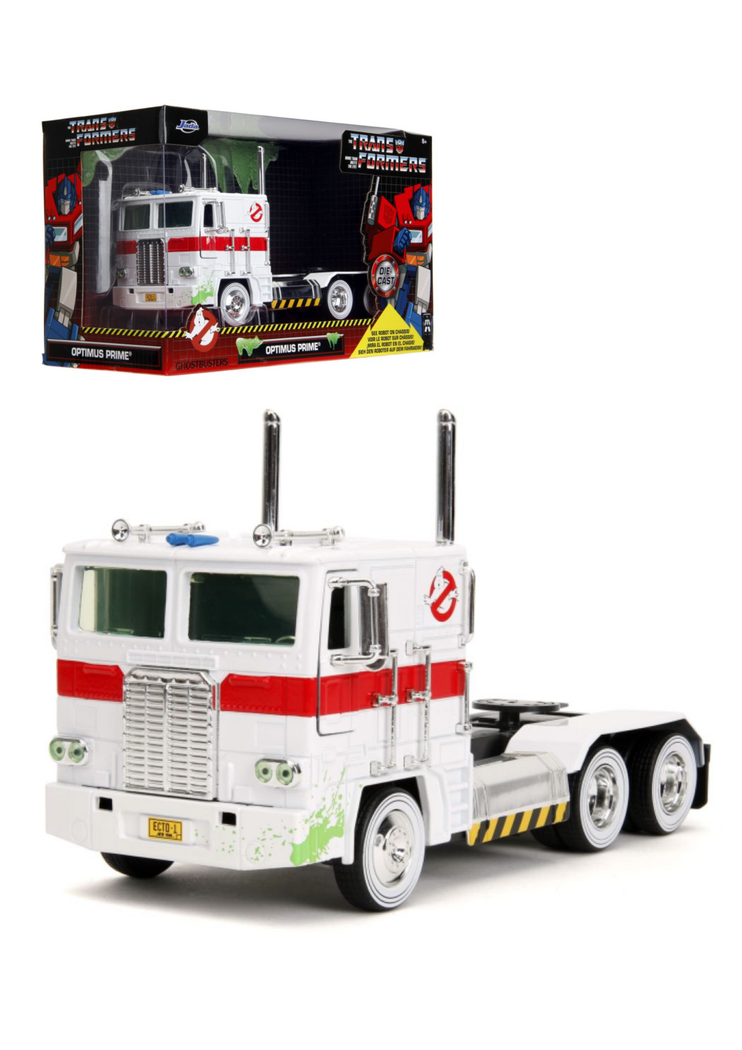 Hollywood Rides Optimus Prime X Ghostbusters Ecto-1 Mash-up 1:24 Scale Diecast Vehicle