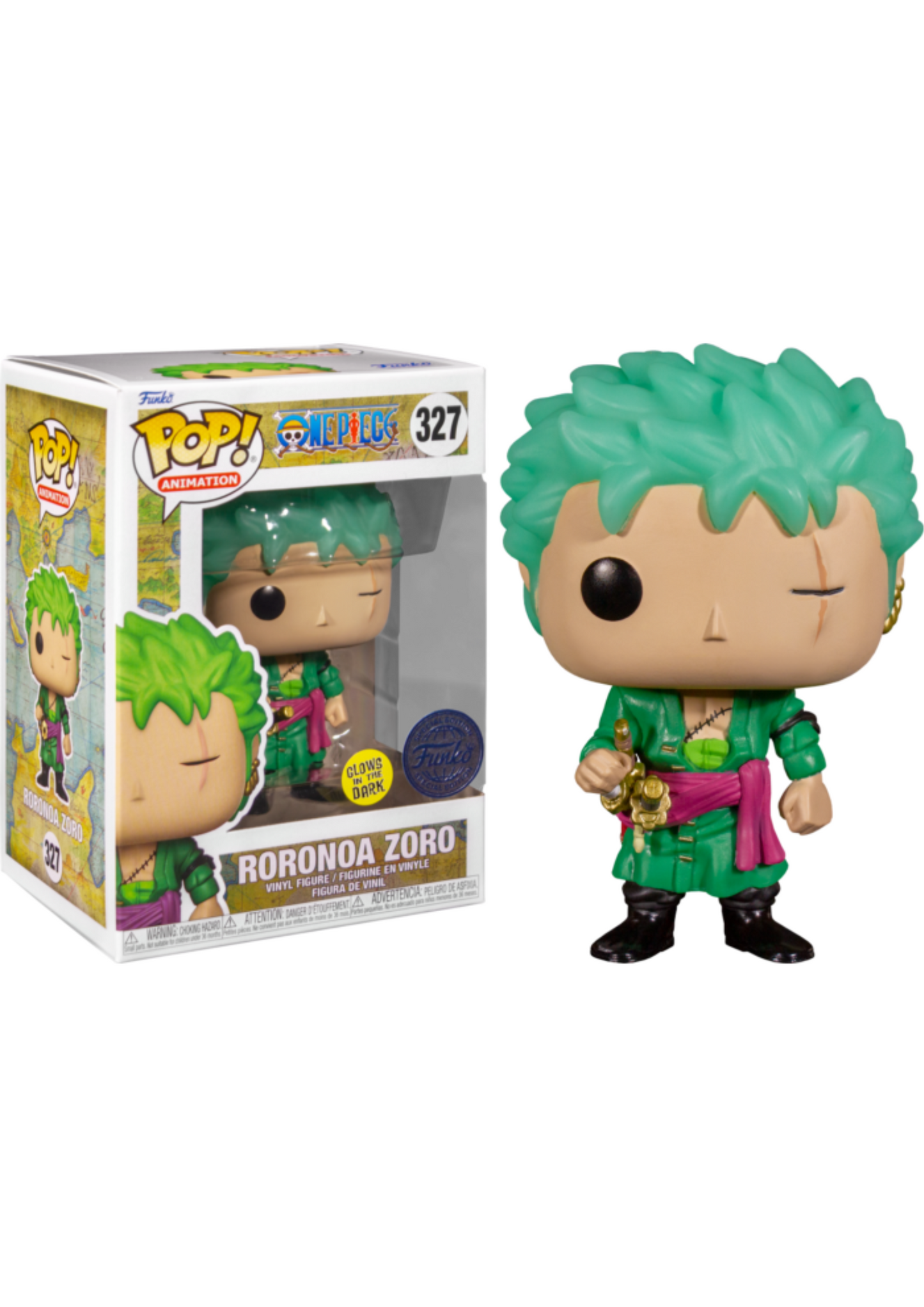 One Piece Roronoa Zoro US Exclusive Glow in the Dark Pop! Vinyl Figure Funko