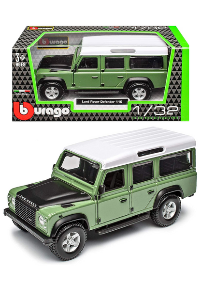 Bburago Land Rover Defender 110 Green 1:32 Diecast Model Car