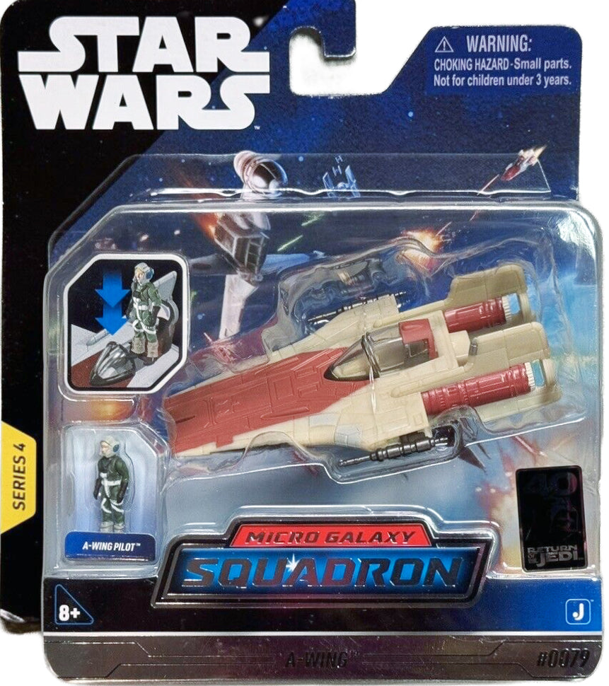 Star Wars Micro Galaxy Squadron A-Wing Series 4 Vehicle and Figures