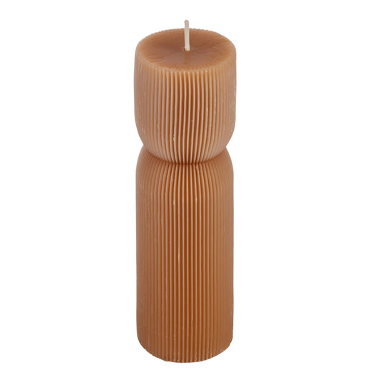 Amalfi Estelle Hourglass Pillar Terracotta Art Candle Unscented Decorative