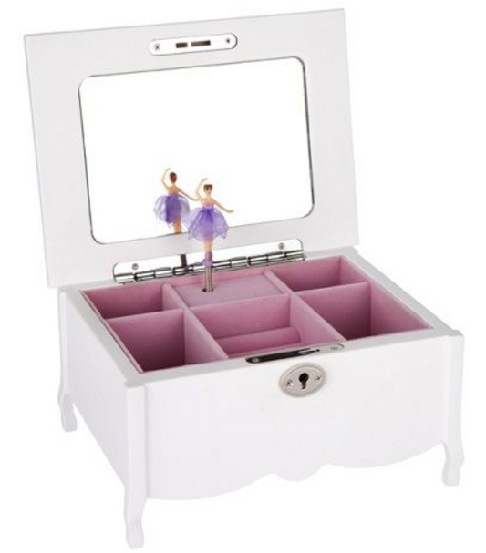 Ballerina White Fontayne Jewellery Musical Box