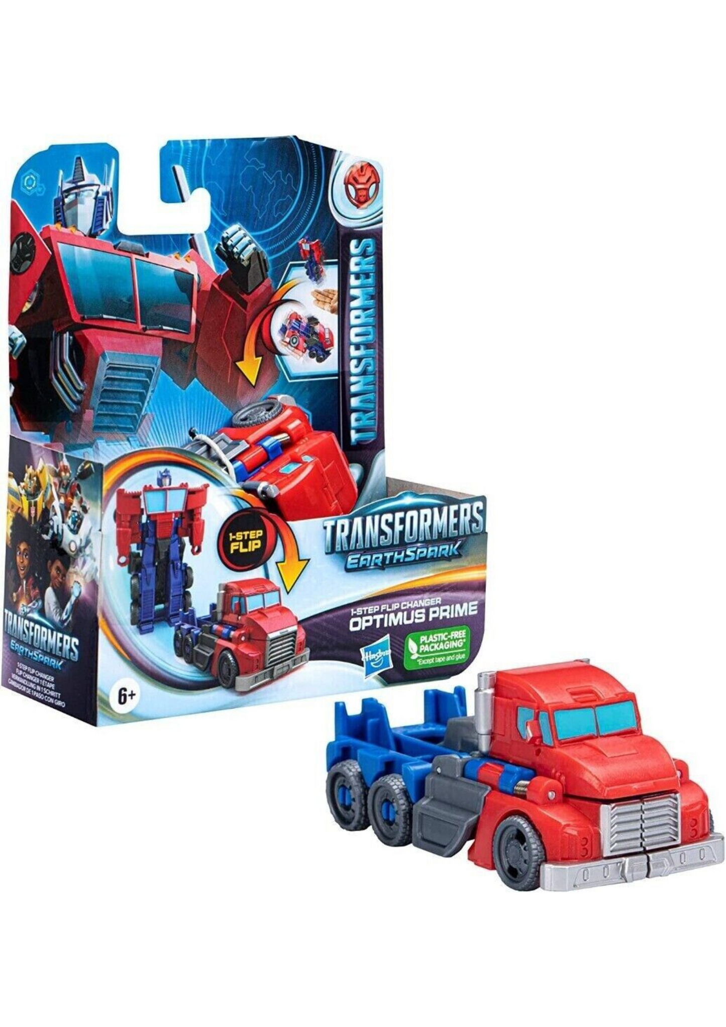 Transformers EarthSpark Flip Changer Optimus Prime Transforming Action Figure