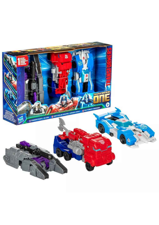 Transformers One Racing Warrior 3 Pack Transforming Action Figure