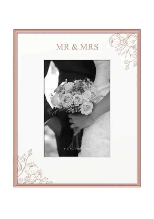 MR & MRS Wedding Rose Gold Photo Frame 4x6 Wedding Gifts