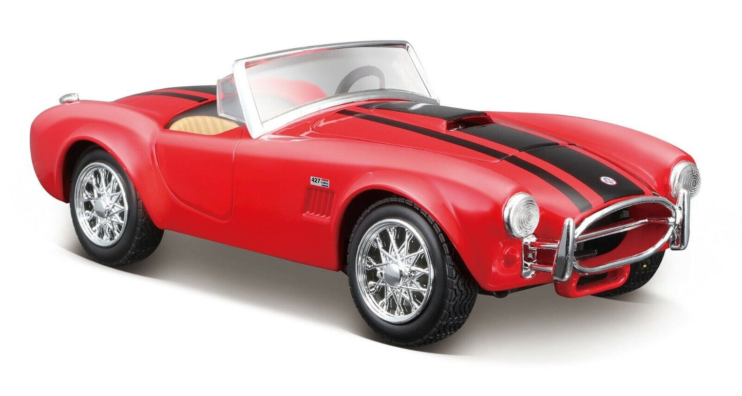 1965 Shelby Cobra 427 RED 1:24 Diecast Model Car By Maisto