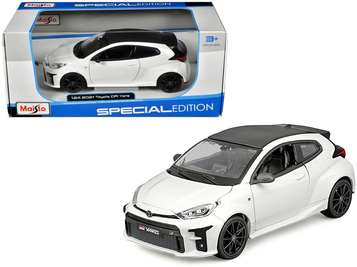 2021 Toyota GR Yaris White w/Carbon Top 1:24 Diecast Model Car Maisto