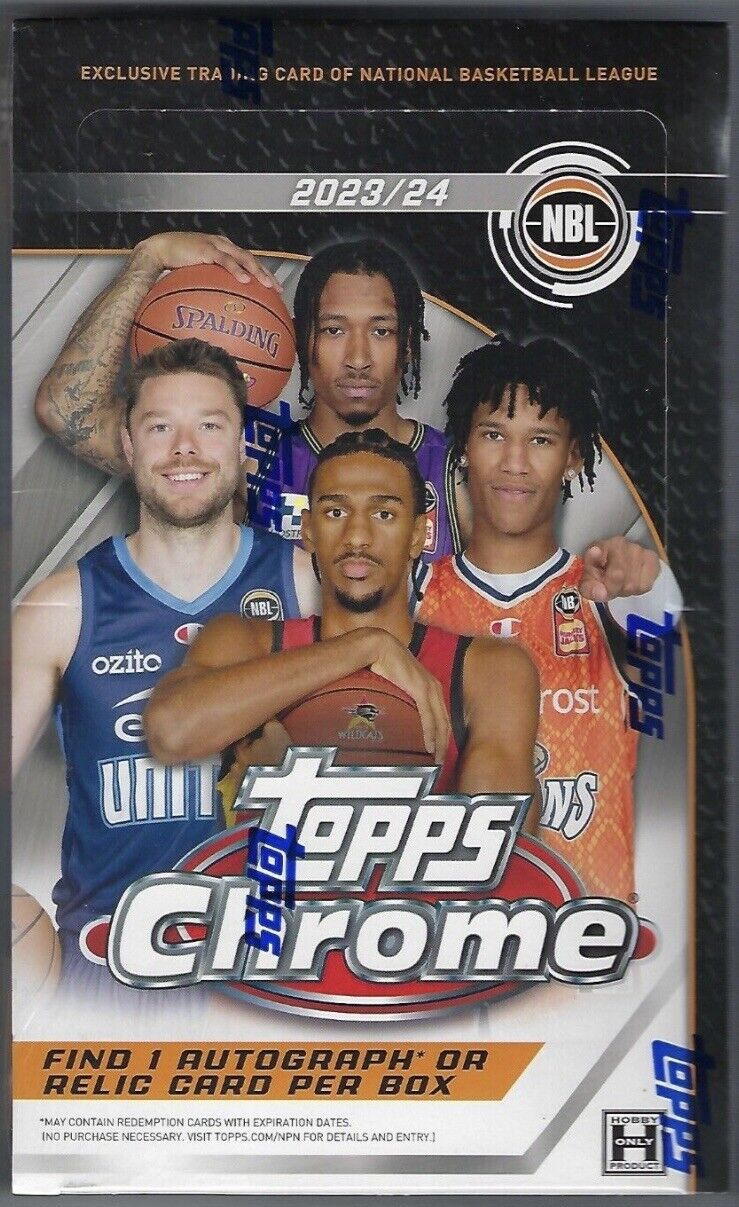 2023-2024 TOPPS CHROME NBL New Hobby Box Factory Sealed