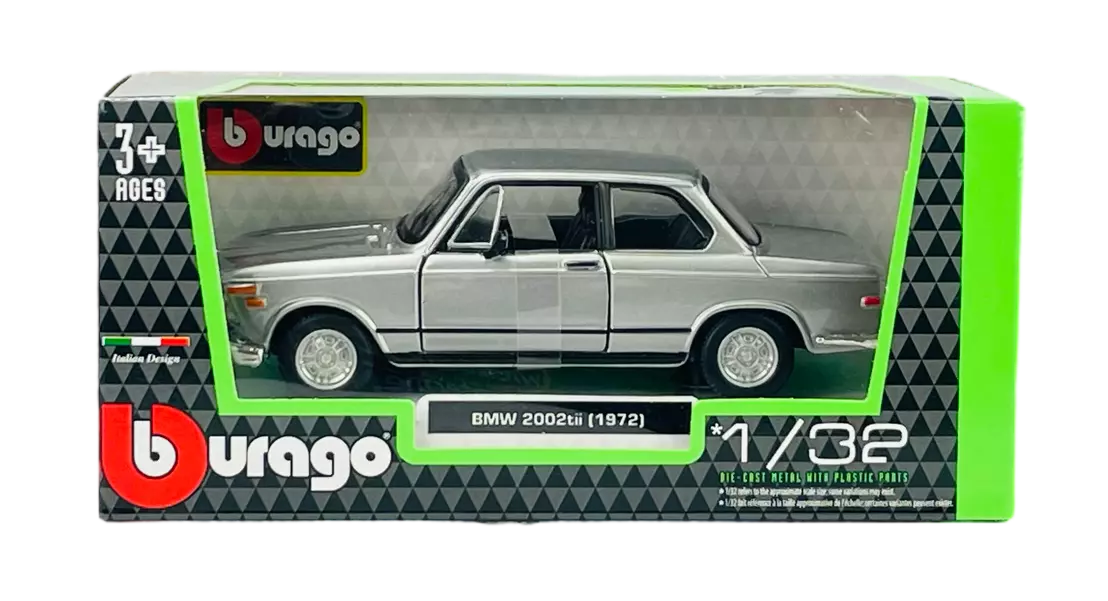 Bburago 1972 BMW 2002tii Silver 1:32 Diecast Model Car