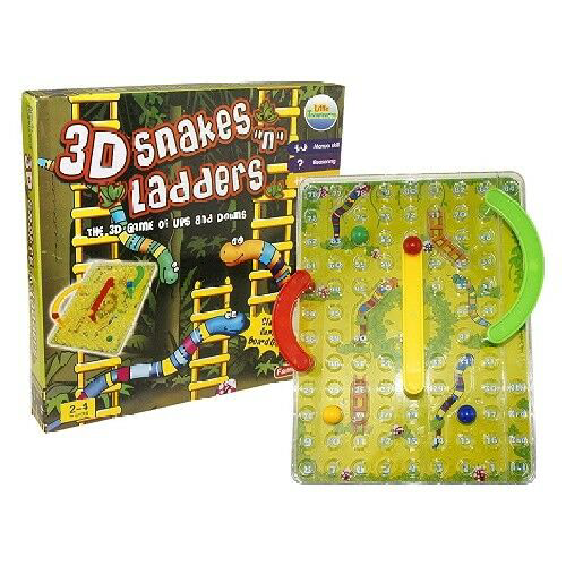 3D Snakes N Ladders Classic Family Fun Board Game