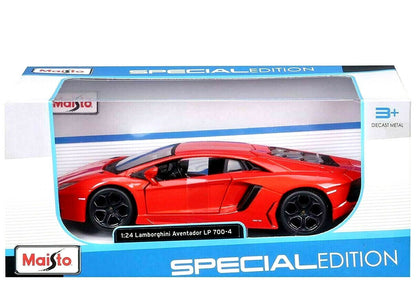 Lamborghini Aventador LP700-4 Orange 1:24 Diecast Model Car By Maisto