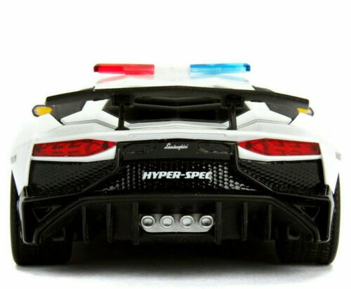 Lamborghini Aventador HyperSpec 2017SV White State Police 1:24 Diecast Car