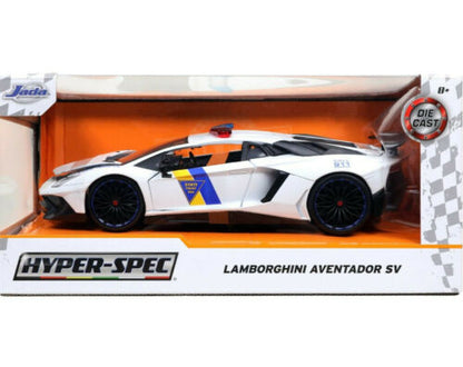 Lamborghini Aventador HyperSpec 2017SV White State Police 1:24 Diecast Car