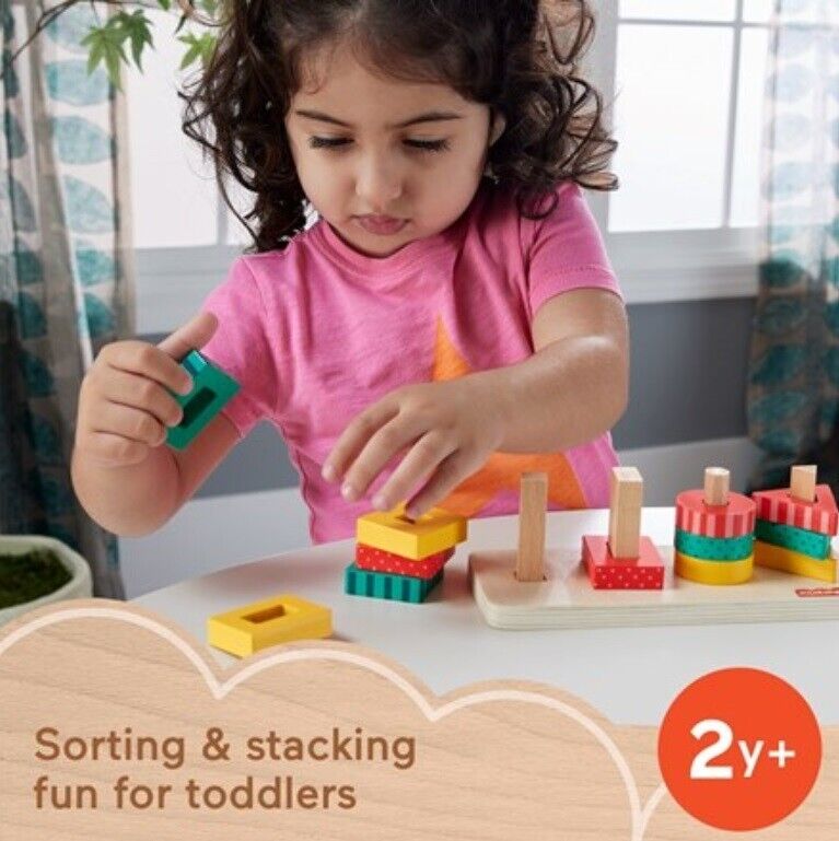 Fisher-Price Wooden Shape Stacker Baby Kids Toys