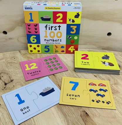 First 100 Numbers Image matching Puzzle Cards 100 Card