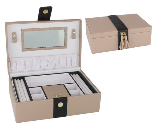 Large Luxury Jewelry Organiser Box in Nude Pink