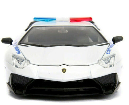 Lamborghini Aventador HyperSpec 2017SV White State Police 1:24 Diecast Car