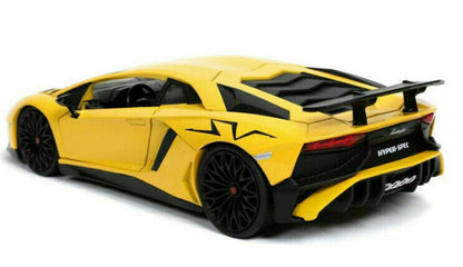 HyperSpec 2017 Lamborghini Aventador SV Yellow 1:24 Diecast Model Car By Jada