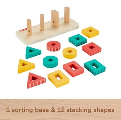 Fisher-Price Wooden Shape Stacker Baby Kids Toys