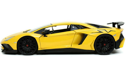 HyperSpec 2017 Lamborghini Aventador SV Yellow 1:24 Diecast Model Car By Jada