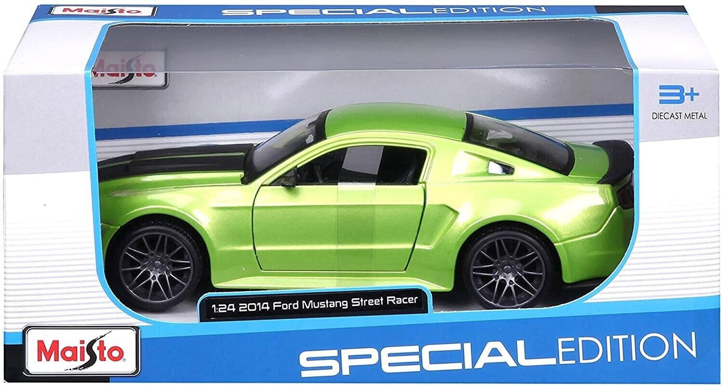 2014 Ford Mustang Street Racer Metallic Light Green 1:24 Model Car