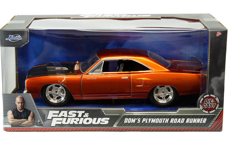 Fast & Furious Dom's 1970 Plymouth Road Runner 1:24 Diecast Model Car Jada