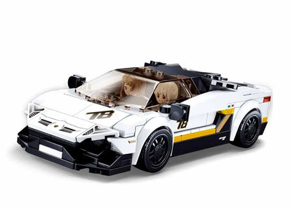 SLUBAN Model Bricks Sports Car White Building Toys