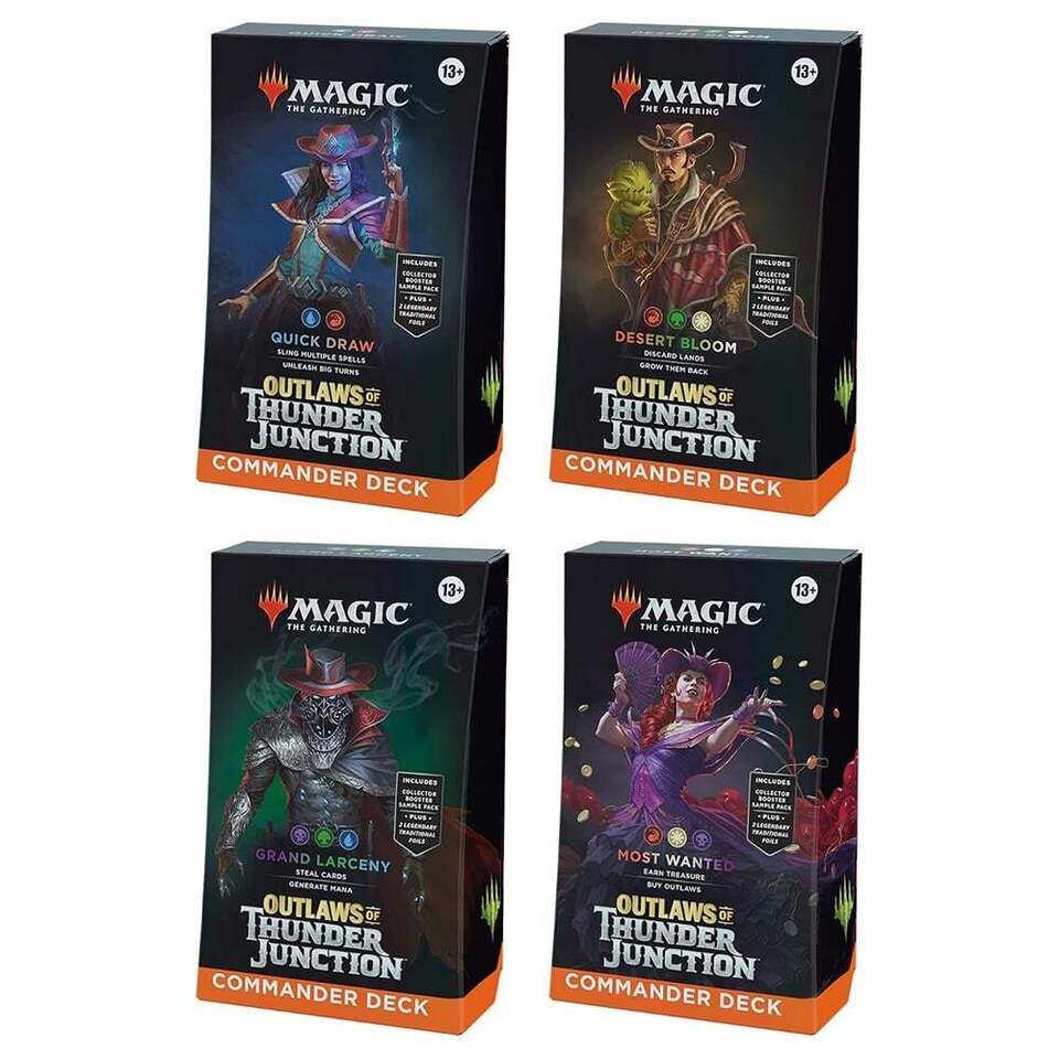 Magic the Gathering Outlaws of Thunder Junction Commander Decks Set of 4